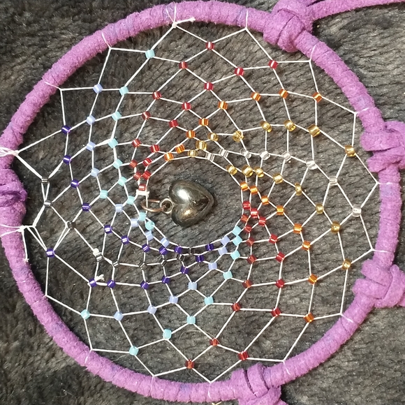 Beautiful 1 of a kind (colorfully) Beaded purple Dreamcatcher. - Picture 5 of 7